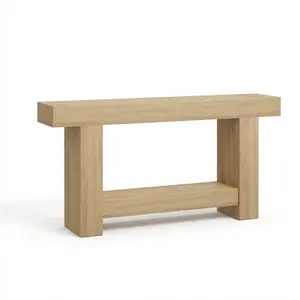 Garvee Farmhouse Console Table with 2-Tier Storage Shelf, Rectangular Sofa Table for Entryway, Living Room, and Hallway, Heavy-Duty Wooden Accent Table in Rustic Gray, Available in 47" and 63" Lengths