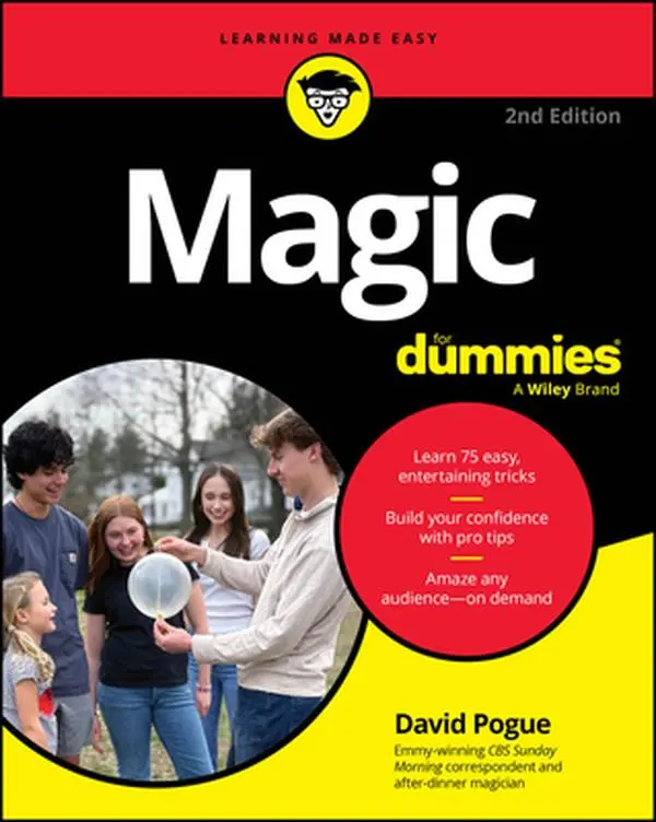 Magic for Dummies - English Paperback Book by David Pogue, for All Ages & Aspiring Magicians, with Easy Instructions to Amaze Any Audience