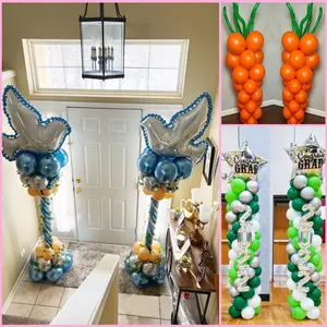 2,4Pack 7FT Adjustable Balloon Column Stand with Bases Floor Tall Balloon Tower Pillar Assembly Kit for Halloween Birthday Party Decorations
