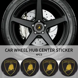 4pcs 56mm Car Wheel Center HUB Cap Emblem Covers for Lamborghini Urus Huracan Aventador, Car Stickers, Durable Auto Accessories for Custom Look