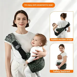 Adjustable Baby Carrier Strap, Upgraded Toddler Harness, Ergonomic Design, Comfortable Infant Wrap, Travel Friendly, Lightweight Ergonomic Carrier, 10-45 Lbs, Leopard Print