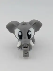 🐘🍼 Mini Flexi-Elephant Keychain Buddy! ✨ 2.6" Trunk Buddy with Tiny Baby Elephant 🎒🔑