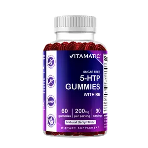 Vitamatic Sugar Free 5-HTP 200mg Gummies with B6 per Serving - 60 Pectin Based Gummes Healthcare Supplement