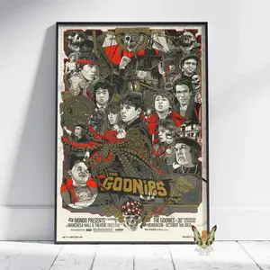 Vintage The Goonies 80s Mid Century Movies Modern Art Minimalist  Home Decor Poster