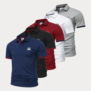 Men's Quick-Dry Breathable Cool Short Sleeve Polo Shirts | Tipped Collar & Premium Embroidery for Business, Golf and Casual Wear