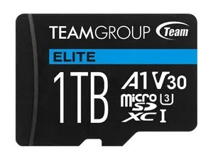 Team Group 1TB Elite microSDXC UHS-I U3, V30, A1, 4K UHD Micro SD Card with SD Adapter, Speed Up to 100MB/s (TEAUSDX1TIV30A103)