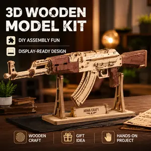 【ROKR 】315-PCS Mechanical 3D Wooden Puzzle Model Kit, Rubber Band Motion DIY Construction Puzzle, TikTok Viral STEM Building Toy, Relaxing Gifts for Teens & Adults