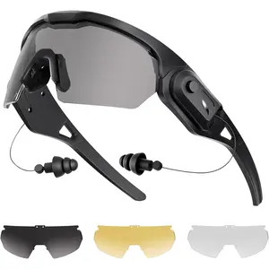 Shooting Glasses with Earplugs - ANSI Z87.1+ Safety Glasses with Detachable NRR 32dB Earplugs, Gifts for Men and Women