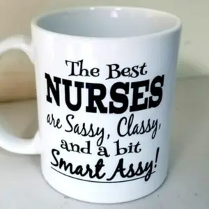 [1pc Funny Nurse Mug] 1pc Funny Nurse Mug - "The Best Nurses Are Sassy, Classy & a Bit Smart Assy" |   White Coffee Cup with Bold Black Lettering |   Humorous Gift for Nurses, Healthcare Workers, Nurse Appreciation