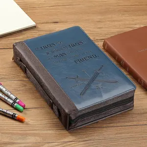 Leather Bible Covers for Men, 10.7" x 7.5" x 2.4”, Bible Case for Men, Bible Bag, Bible Cases, Mens Bible Cover, Bible Covers for Men, Bible Cover Case, Father’s Day Gift