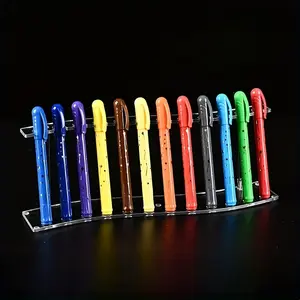 Transparent 12-Slot Pen Holder Display Stand, Organizer Rack for Pens Pencils Colored Pens, Office Study Shop Use, Office Desk Accessories, Stationary Organizer Holder, Marker Pen Holder, Desk Organizer, Stationery Organizer