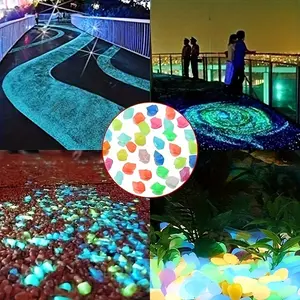 20000pcs Fluorescent Luminolite Stones - Non-Toxic Waterproof Epoxy Resin Glow-in-the-Dark for Aquarium Landscaping, Patio Trails, Garden Decor - 30-Minute Initial Glow & 12-Hour Afterglow, Decorative Landscaping, Vibrant Colors, Nontoxic Material