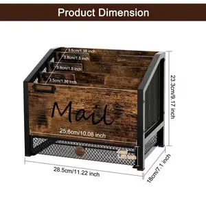 Mail Organizer Countertop, Mail Holder, Mail Sorter for Desk, Desktop Mail Basket, Mail Organizer Wall Mounted, Office Desk Organizers And Accessories for File Paper Folder