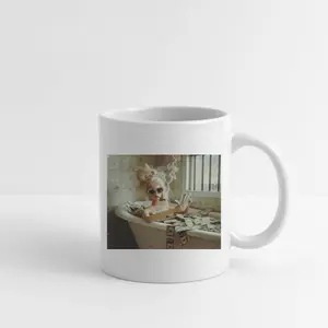 Distressed Doll Face Meme Mug - Viral Cringy Funny Coffee Mug, Vintage 90s Doll Graphic, Funny Rich Doll Mug