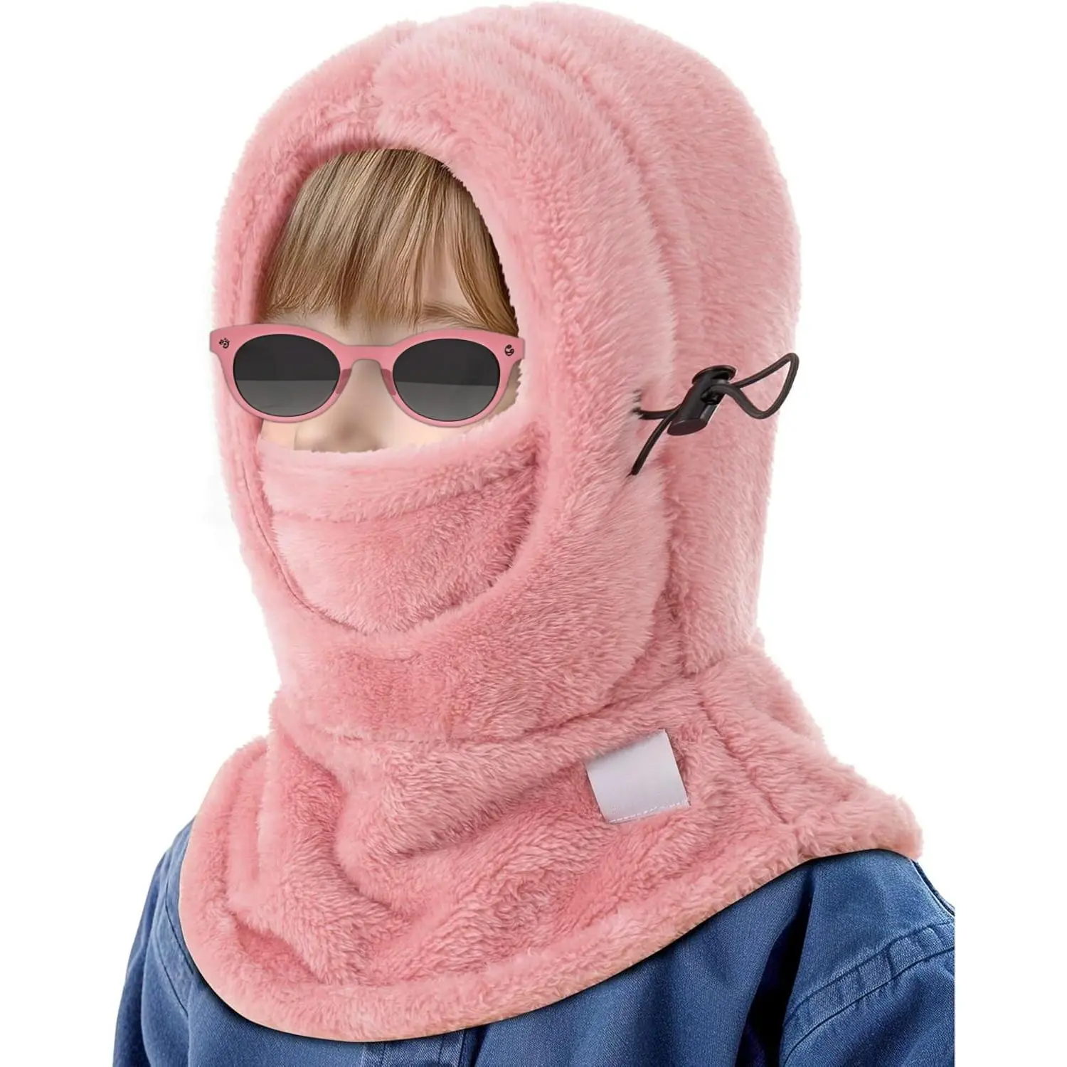 Polar Fleece Balaclava for Kids, Oversized Windproof Winter Face Hood & Neck Warmer for Boys and Girls Ages 2-12, for Outdoor Activities, Halloween, Camping, Hiking, Polyester, Adjustable, Winter Sports, Plain, 10 - 11 Years, 2T-7T, Multi-Protection