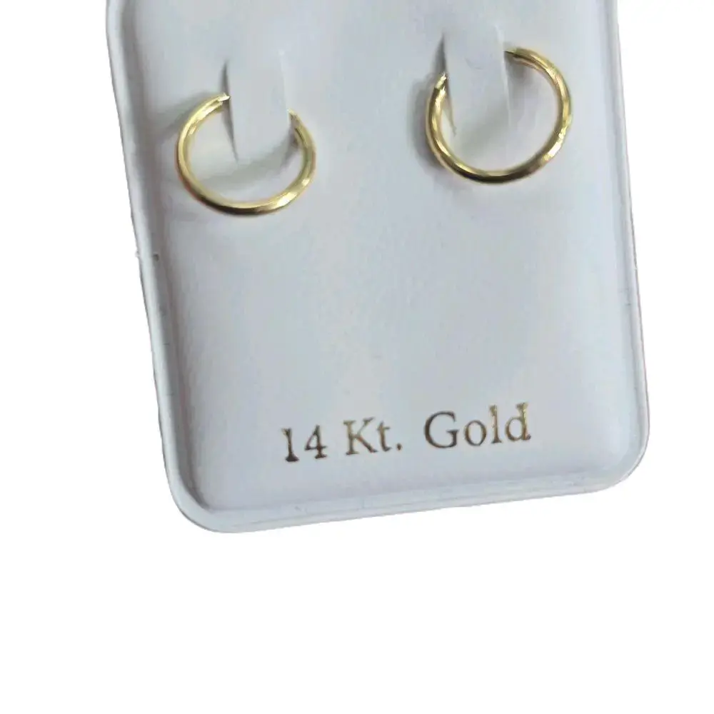 Argollas Oro 14k Earrings 14 Kt Gold Classic Design for Everyday Wear