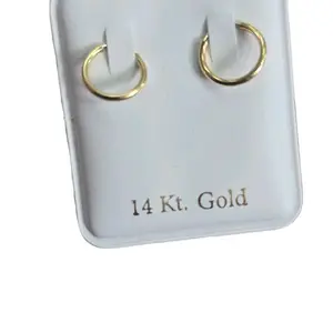 Argollas Oro 14k Earrings 14 Kt Gold Classic Design for Everyday Wear