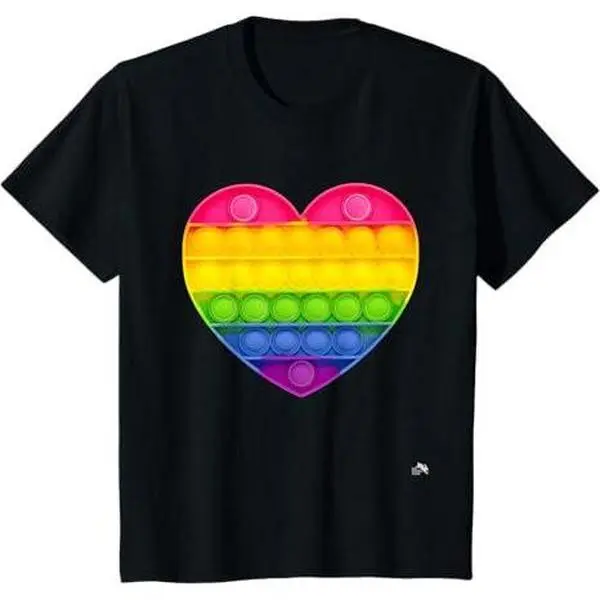 Kids Pop It Heart Dimple Fidget Anxiety ADHD T-Shirt