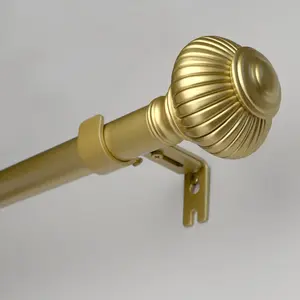 Decorative Vintage Window Curtain Rods 16-48 Inches Adjustable Drapery Rods for Living Room Bedroom Gold