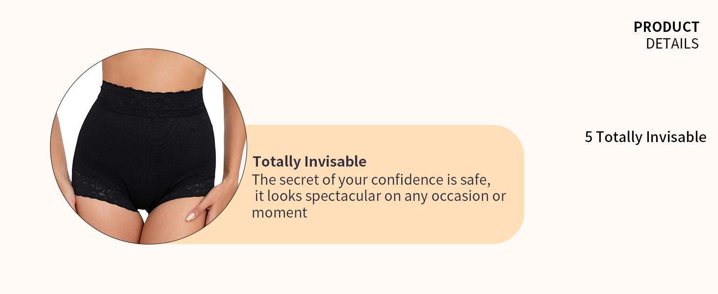 2 Pack Tummy Control Underwear for Women High Waisted Butt Lifting Panties Lace Breathable Comfortable Briefs