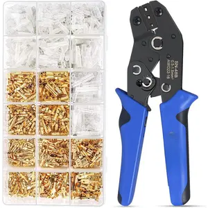 Wire Terminal Crimping Tool Kit,  Ratcheting Wire Crimper AWG 22-16(0.5-1.5mm2) with 500 count Female Male Spade Connectors &  Connectors Terminals