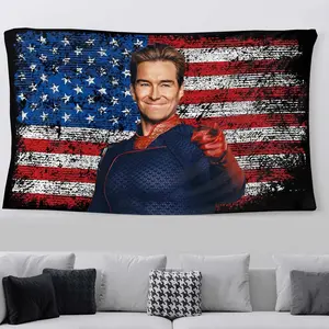 Homelander The Boys Flag Banner 3x5ft Tapestry Art Wall Decor Bedroom Dorm Room College Man Cave Movie Gifts Decoration Cotton Linen Decorative