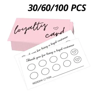 30/60/100 Pack Blank Handwritten Membership Cards, Double-Sided Loyalty Discount Promotion Cards, Marketing Strategy Cards for Salons & Cafes, Promotional Cards, Customer Appreciation Cards