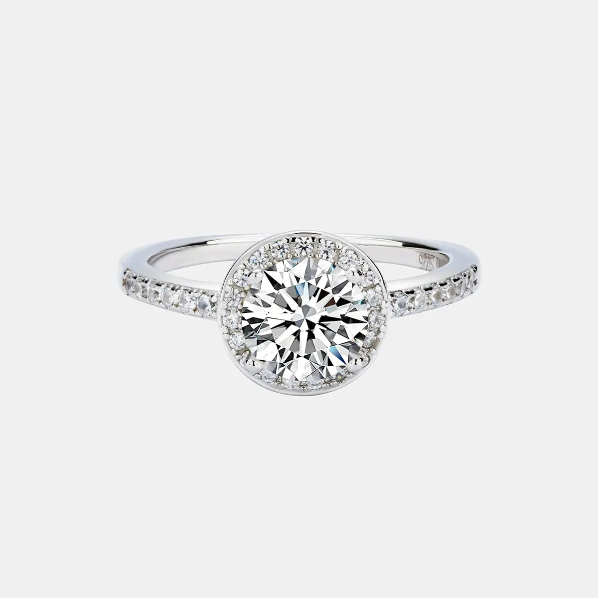 【#14】SYNTHETIC MOISSANITE ROUND RING – Classic Elegant Engagement/Wedding Jewelry for Women, Perfect Birthday/Valentine's Day Gift