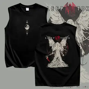 Unisex Sleep Token Reaper Angel Print Heavyweight Sleeveless Tank Top