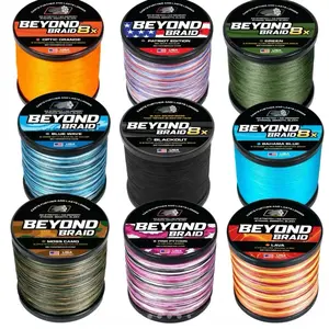 Beyond Braid Braided Fishing Line 300 Yards Pro Grade Performance for Saltwater & Freshwater Smooth Fluoropolymer Coating No Stretch Abrasion Resistant Optic Orange Blue Wave Blackout Green Bahama Blue Moss Camo Pink Lava
