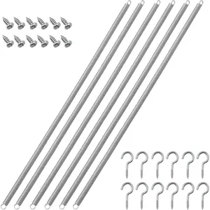 Universal RV Screen Door Closer Kit, Dual-Action Automatic Closing & Reset Mechanism, Suitable for Square and Radius Screen Door Corners, Zinc-Coated, Includes Mounting Screws & Hooks, 6-Pack