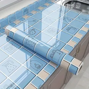 Waterproof kitchen protective stickers peel and stick waterproof and oil proof high temperature resistant removable and cutable easy to install and clean suitable for kitchen countertops cabinets etc