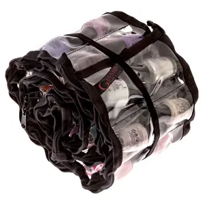 Glam Roll-Ups Smoochi Lipstick and Nail Polish  Organizer and Storage Clear PV Plastic Black - essential oil organizer and storage -