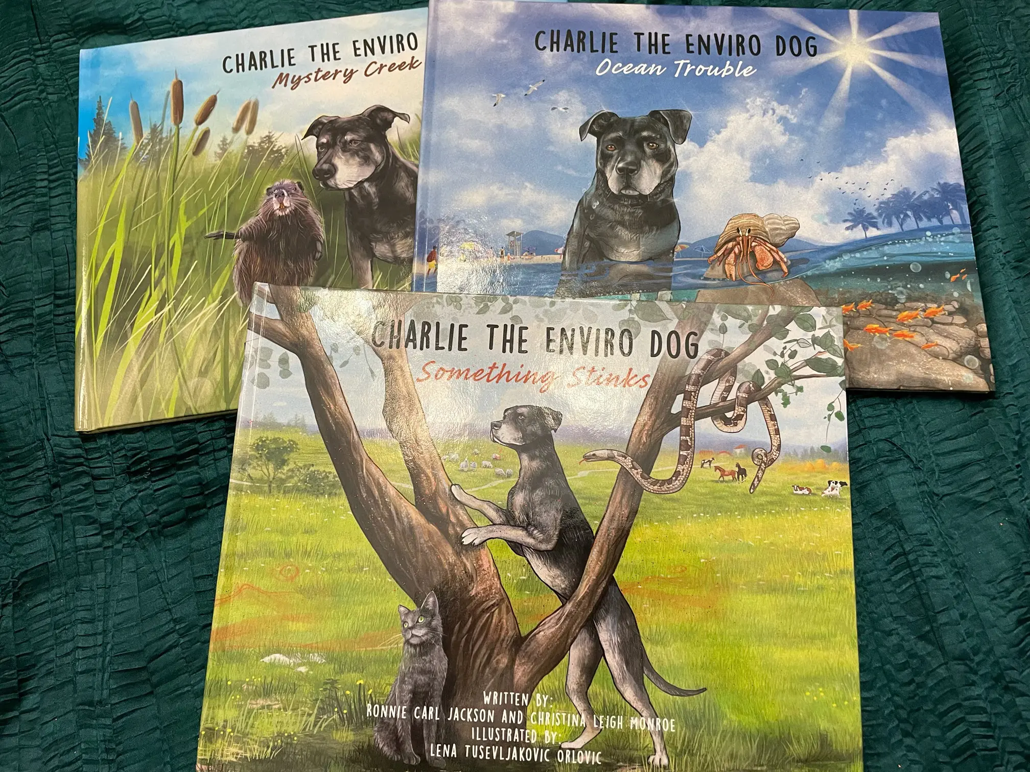 Charlie The Enviro Dog: 3 Book Bundle , Illustrated Children's book, Hardcover Co-Authors Signed