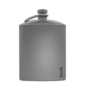 Kuvik Titanium Flask 7.4 oz (220ml) - Ultralight and Compact Flask for Backpacking, Camping, and Hiking