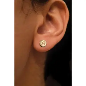 Monogram Dot Stud Earrings in 14K Gold Fill