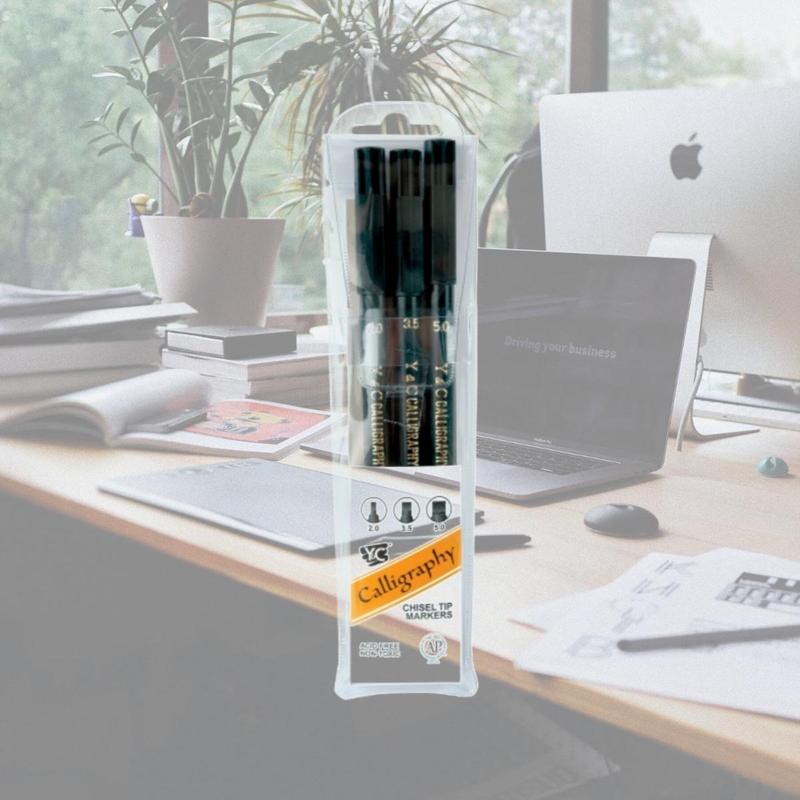 Yasutomo  Calligraphy Chisel Tip Markers 3/Pkg