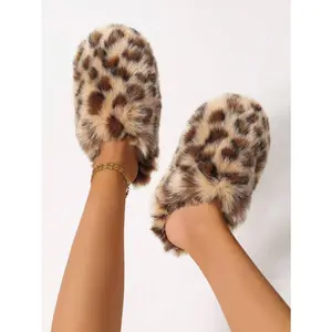Women's Fluffy Faux Fur Slippers Furry  Fuzzy  Soft Plush Home Slippers Indoor Outdoor Non-Slip Slippers Memory Foam Cowgirl