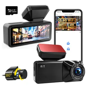 Dash Cam Front and Rear 4K Plus 1080P Dual Lens Car Camera with 5.8G WiFi APP Free Super Night Vision STARVIS 2 Wide 170 Degree Angle WDR Parking Mode G Sensor Loop Recording Support 256GB TF Card for Cars