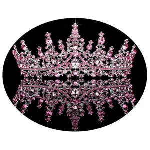 Tiaras for Women, Pink Crystal Tiara Crowns for Women, Wedding Tiara for Bride Queen Crown, Royal Princess Quinceanera Heads for Birthday Prom Pant Halloween Cosplay Accessories