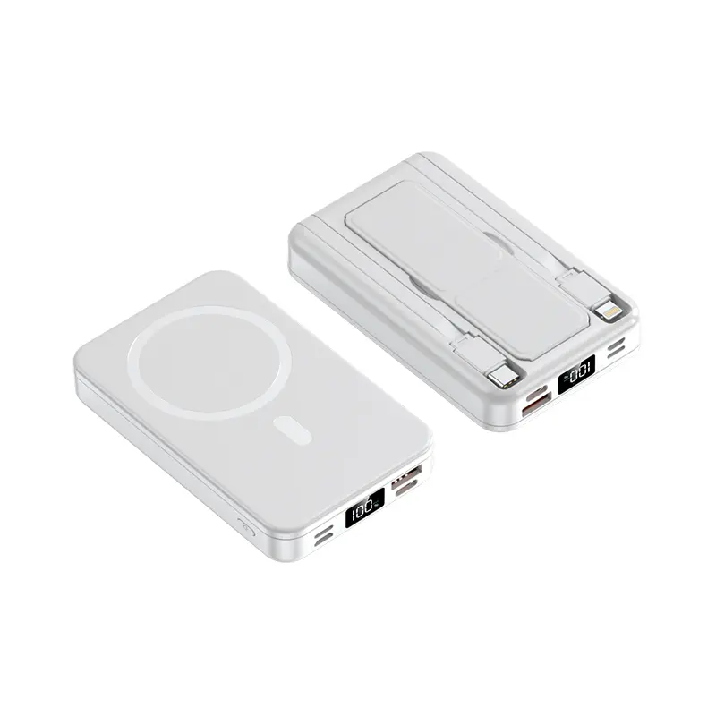 10,000mAh Magnetic Portable Power Bank，Foldable Wireless Portable Charger with USB-C Cable LED Display， Fast Charging for iPhone 16/15/14/13/12 Pro/Pro Max/Plus/Mini
