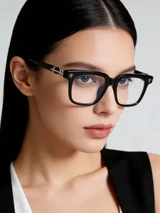Classic Flat Lenses Glasses, Classic Rectangle Frame, Elegant High Intelligence Style, Unisex Tr Durable Frame, Ultra-Light Perfect for Work & Daily Use