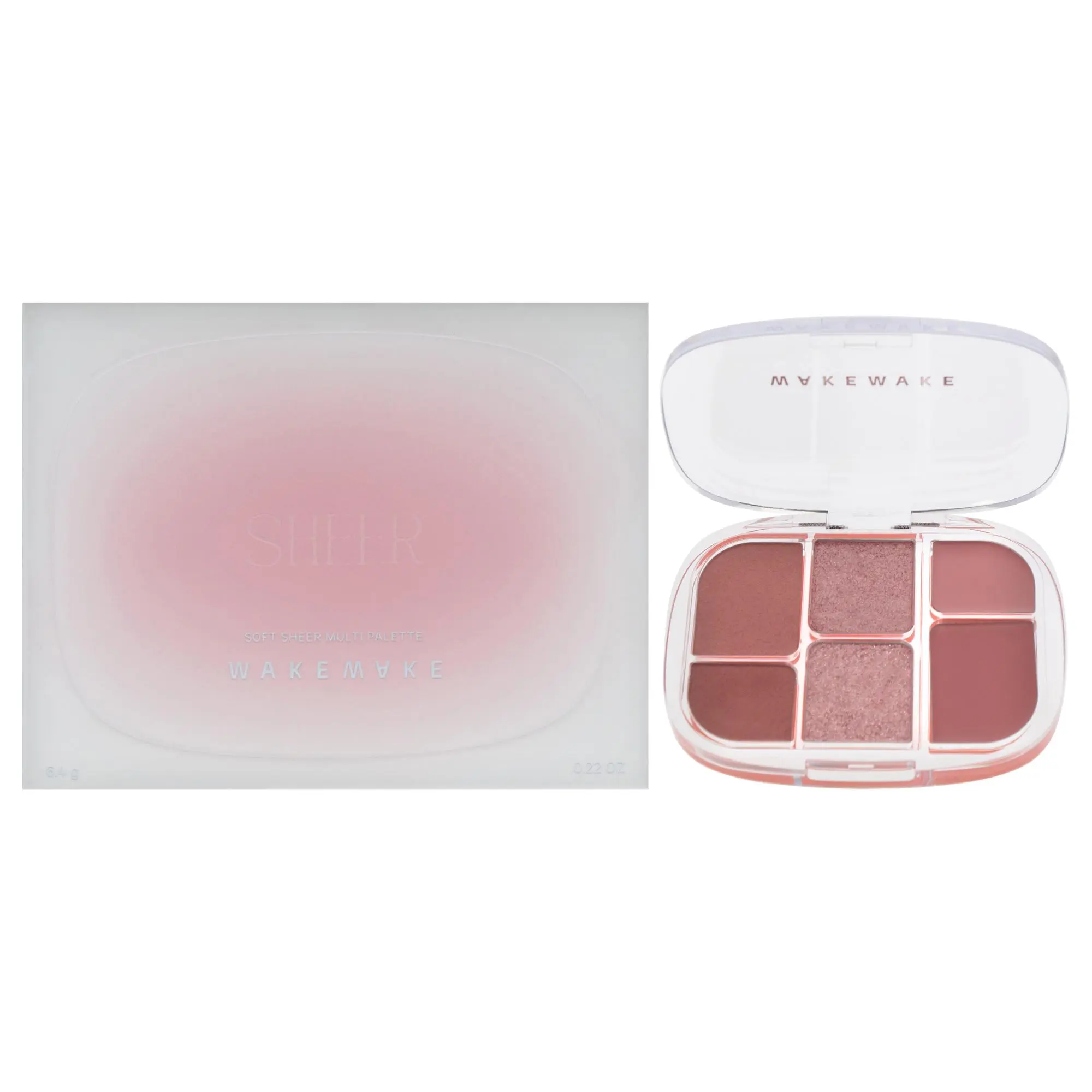 Women's Lightweight Compact Soft Sheer Multi Palette - Wakemake 02 Lazy Rose, Blendable Beauty Products, 0.22oz Makeup