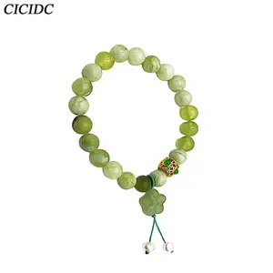 Natural Green Jade Bracelet With Exquisite Cherry Blossom Design High Quality Daily Wear Women's Bracelets