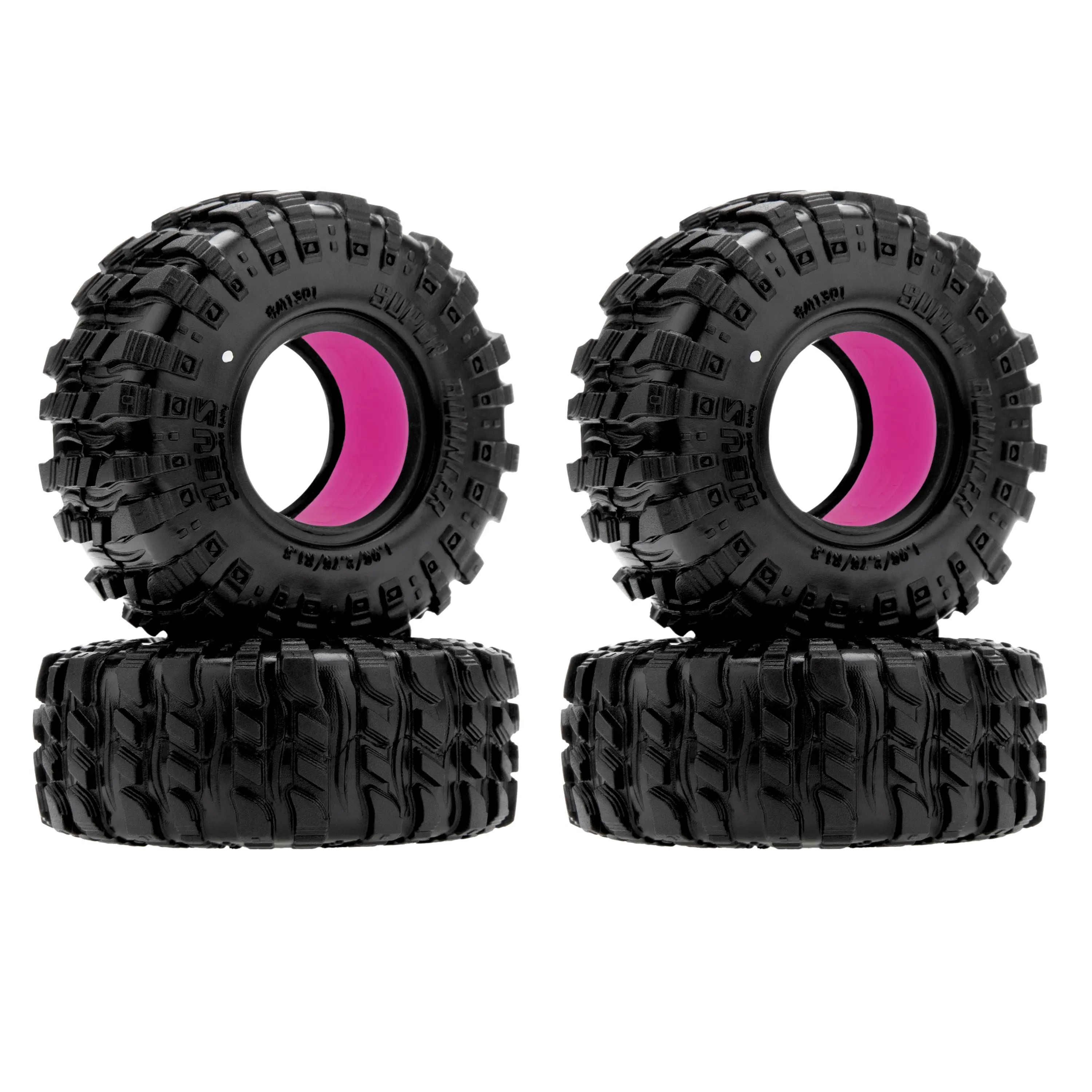 MEUS RACING 1.3" MS6 Super Bouncer RC Crawler Tires with Super Soft Silicone Inserts, Wave Tread, Asymmetric Structure, High Grip for Mud, High Trail & Trail Riding, Fit TRX4M SCX24 FCX24 AX24 JLU Defender Deadbolt Gladiator Bronco C10 1/24 1/18 Models
