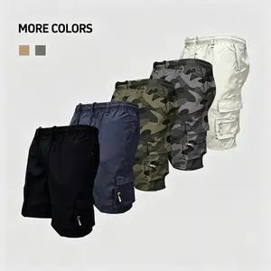 Men’s cargo shorts 3-pack, camouflage cargo shorts, outdoor tactical shorts, summer casual athletic shorts, loose elastic waistband, work hiking shorts