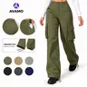 AVAMO Cargo Pants Women with Pockets Stretchy High Waist Hiking Pants Lightweight Wide Leg Womens Cargo Pants with elastic waist, Baggy Comfy Pants, Work Pants, Y2K Streetwear, Casual,sohochic