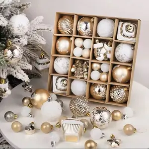 42PCS 6cm Champagne-Colored Christmas Tree Ornaments Xmas Tree Atmosphere Decor Home Decor 2026 Assorted Styles