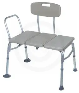 Plastic Transfer Bench - Adjustable, 0.50in Increments Height, 18.5in-19.5in Backrest, Added Safety, Additional Stability, 1 Per Case