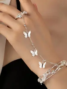Vintage Butterfly Bracelet Multi-Function Ring Set, Elegant Jewelry Set, Matching Jewelry Set, Perfect Gift for Women, Cute Style, Ideal for Daily Gift Occasions